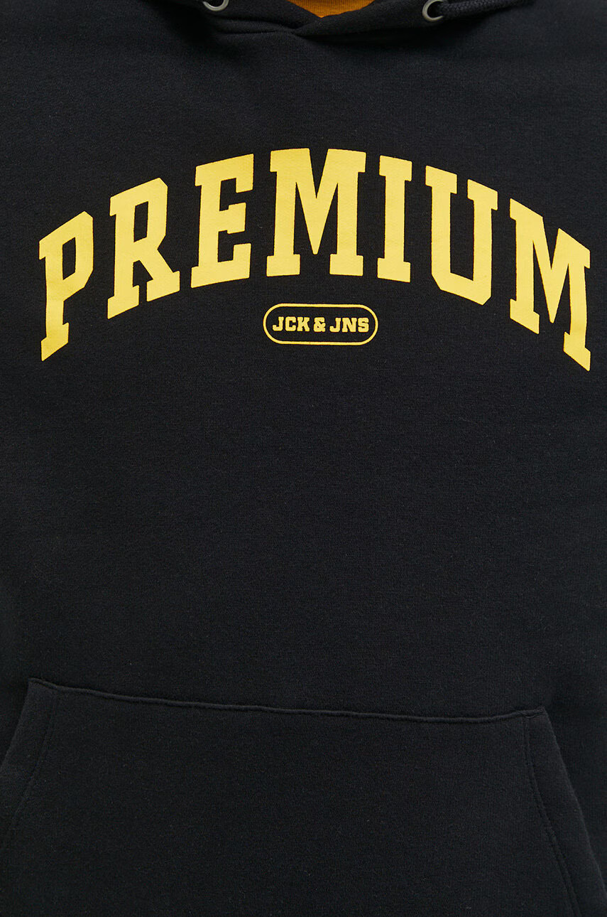 Premium by Jack&Jones Суичър в черно с качулка с принт - Pepit.bg