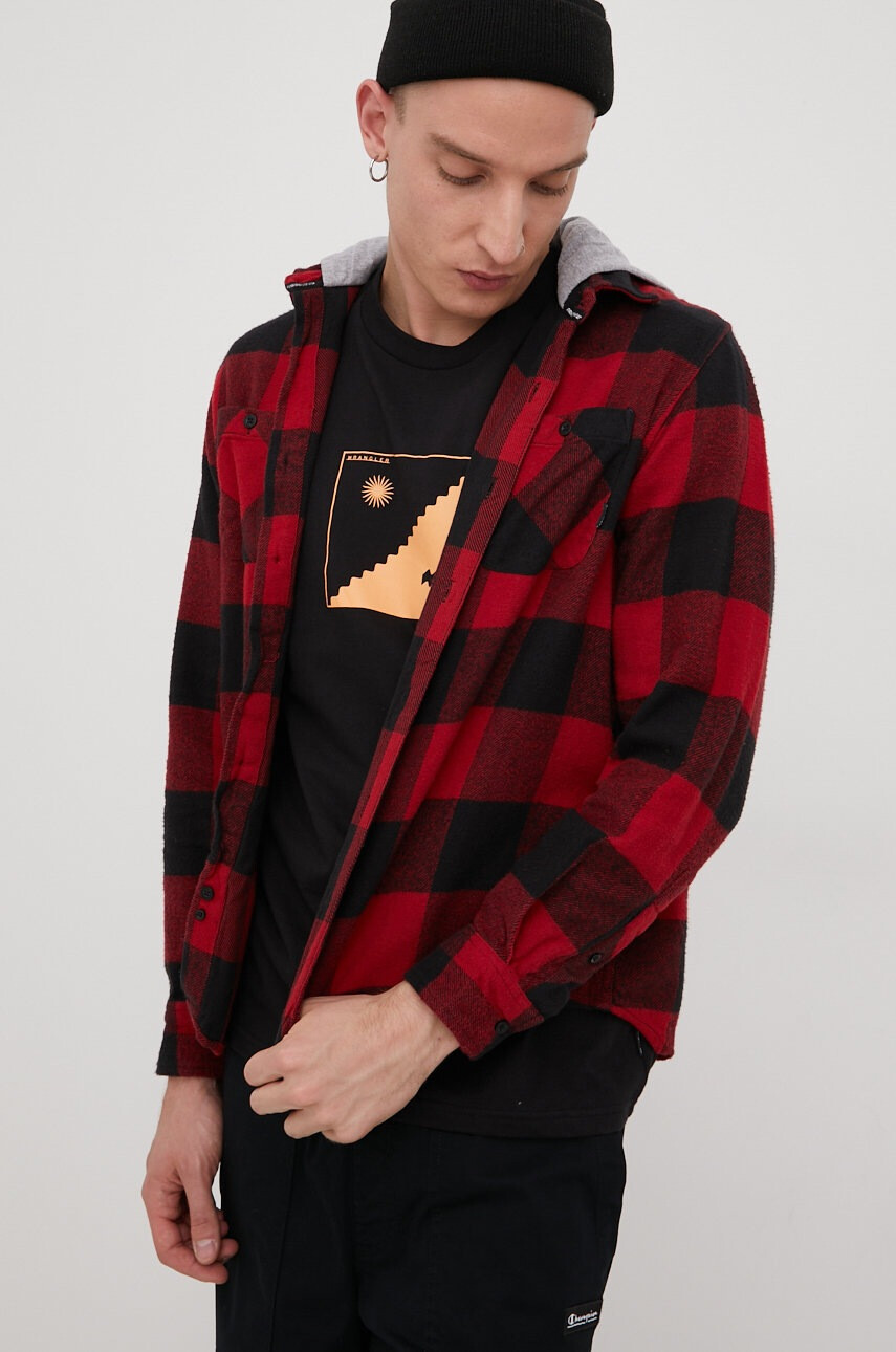 Primitive Памучна риза Cut N Sew мъжка в червено - Pepit.bg