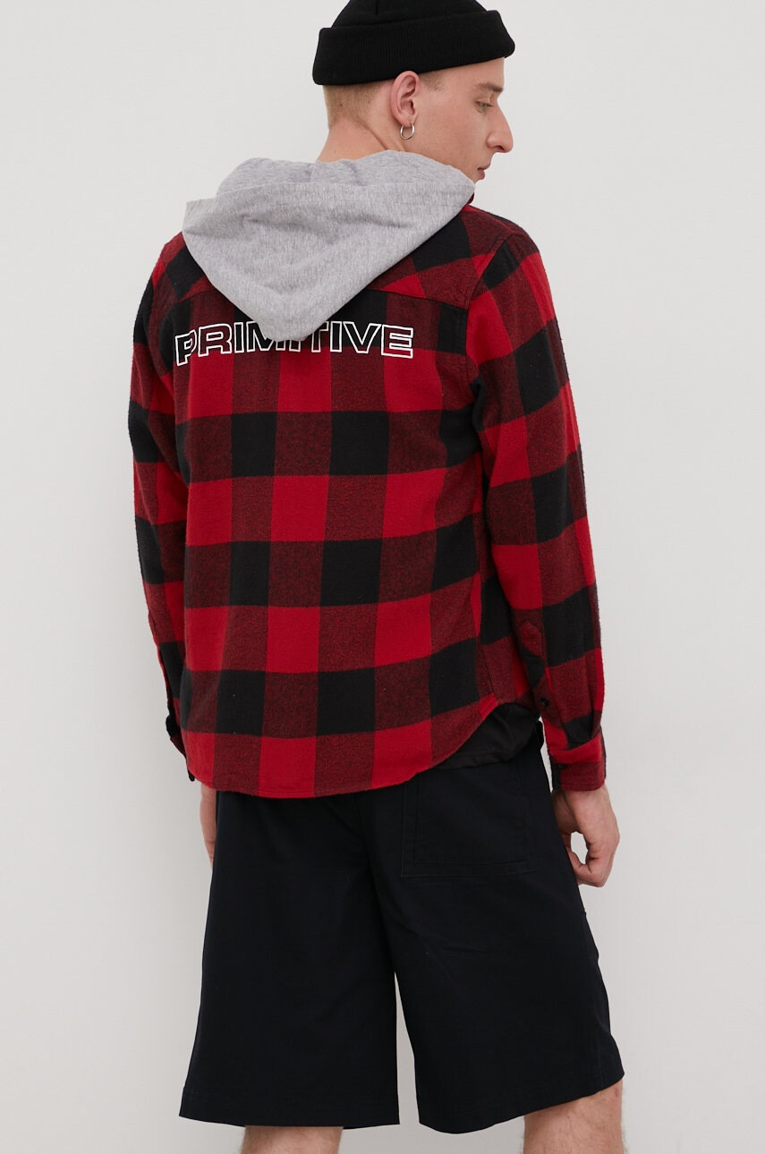 Primitive Памучна риза Cut N Sew мъжка в червено - Pepit.bg