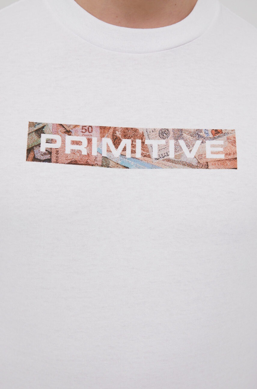 Primitive Памучна тениска в бяло с принт - Pepit.bg