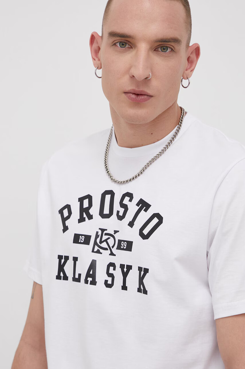 Prosto Памучна тениска в бяло с принт - Pepit.bg