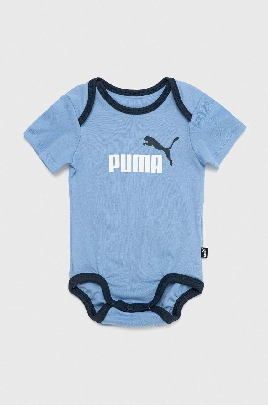 Puma Бебешки памучен комплект Minicats Beanie Newborn Set в синьо - Pepit.bg