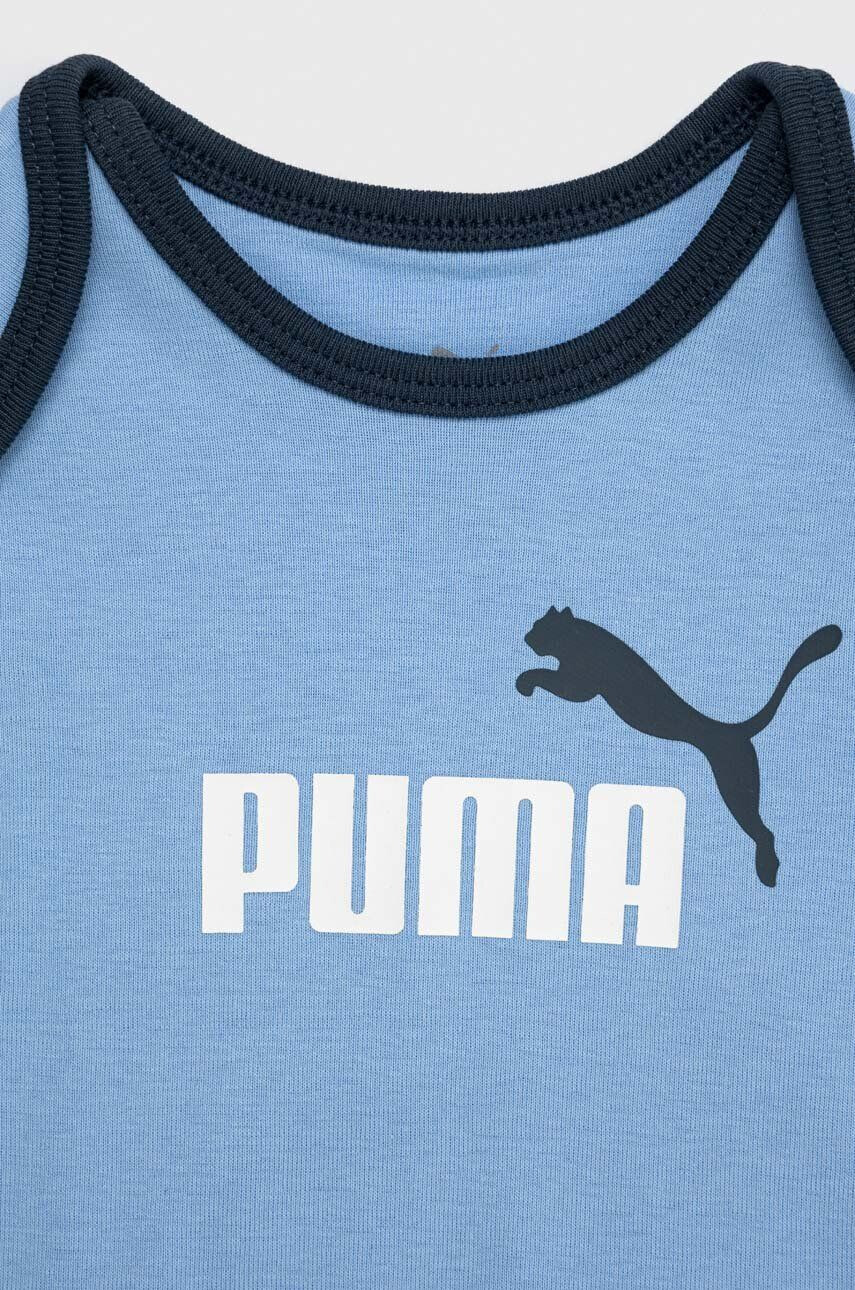 Puma Бебешки памучен комплект Minicats Beanie Newborn Set в синьо - Pepit.bg