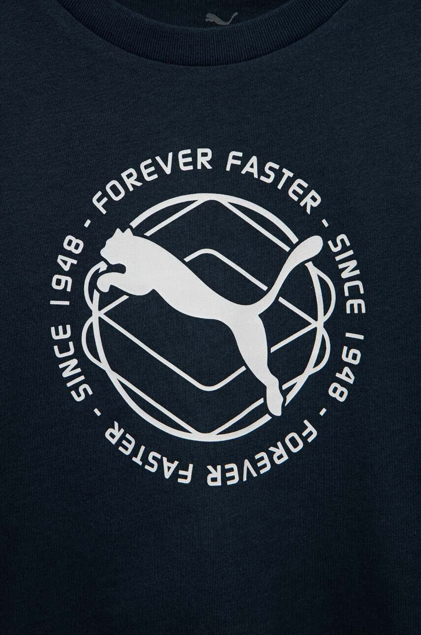 Puma Детска памучна тениска ACTIVE SPORTS Graphic Tee B в синьо с принт - Pepit.bg