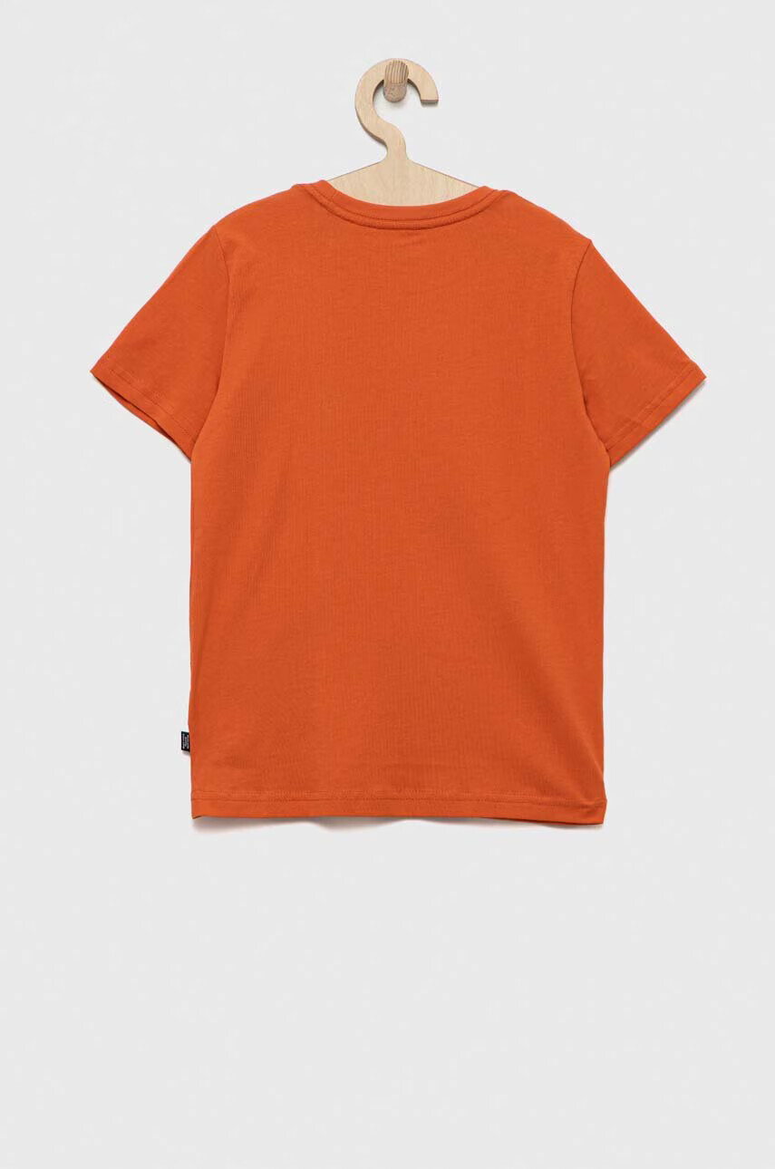 Puma Детска памучна тениска ESS Logo Tee B в оранжево с принт - Pepit.bg