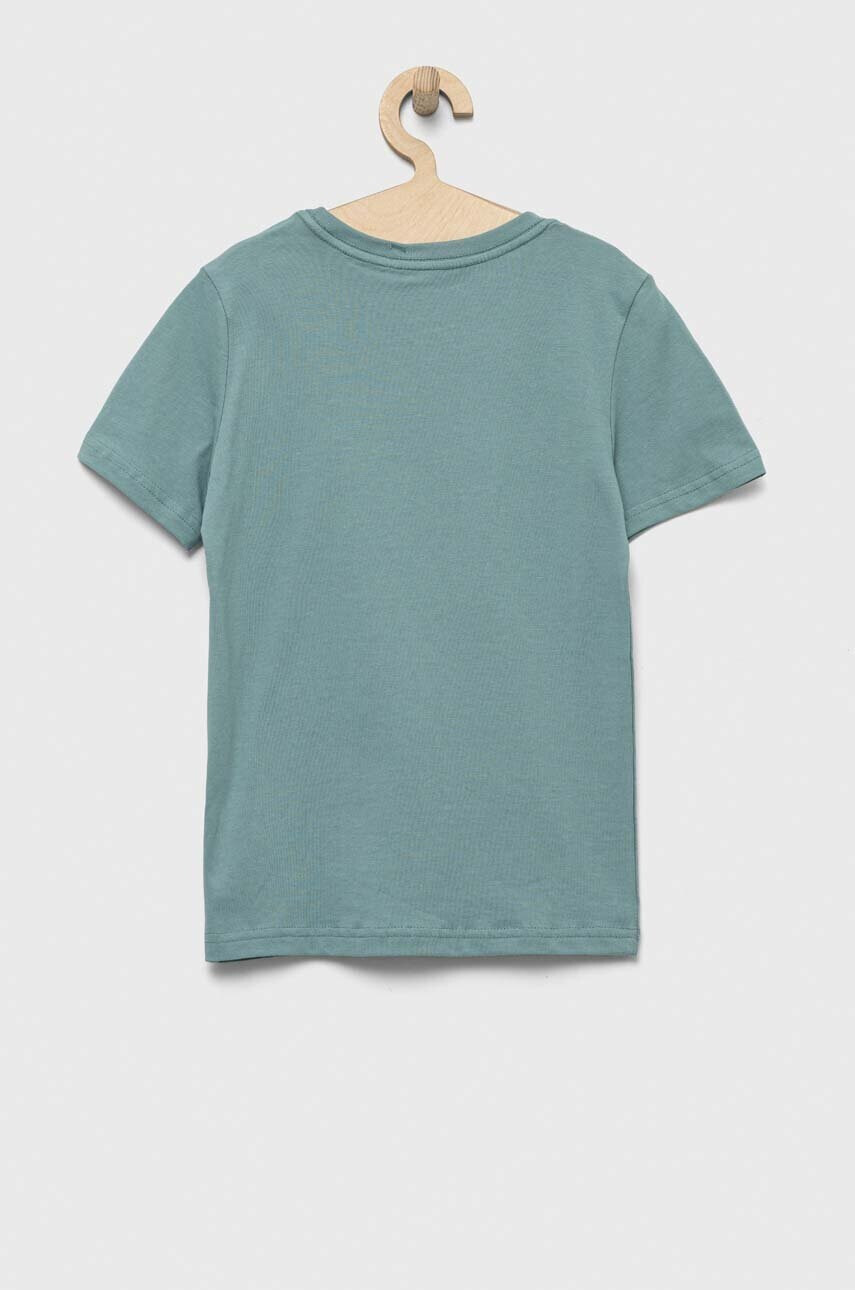 Puma Детска памучна тениска ESS Logo Tee B в зелено с принт - Pepit.bg