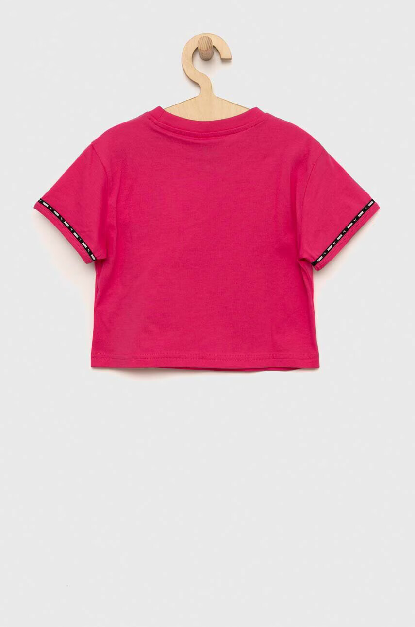 Puma Детска памучна тениска POWER Tape Tee G в розово - Pepit.bg