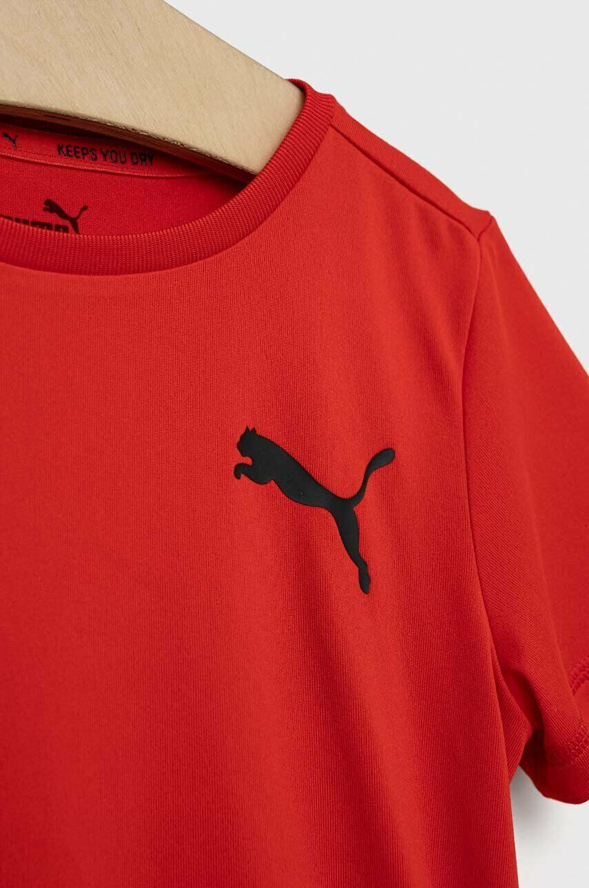 Puma Детска тениска ACTIVE Small Logo Tee B в червено с принт - Pepit.bg