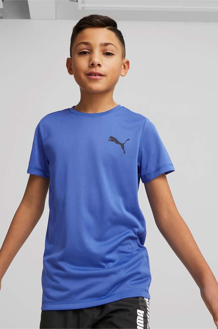 Puma Детска тениска ACTIVE Small Logo Tee B в лилаво с принт - Pepit.bg