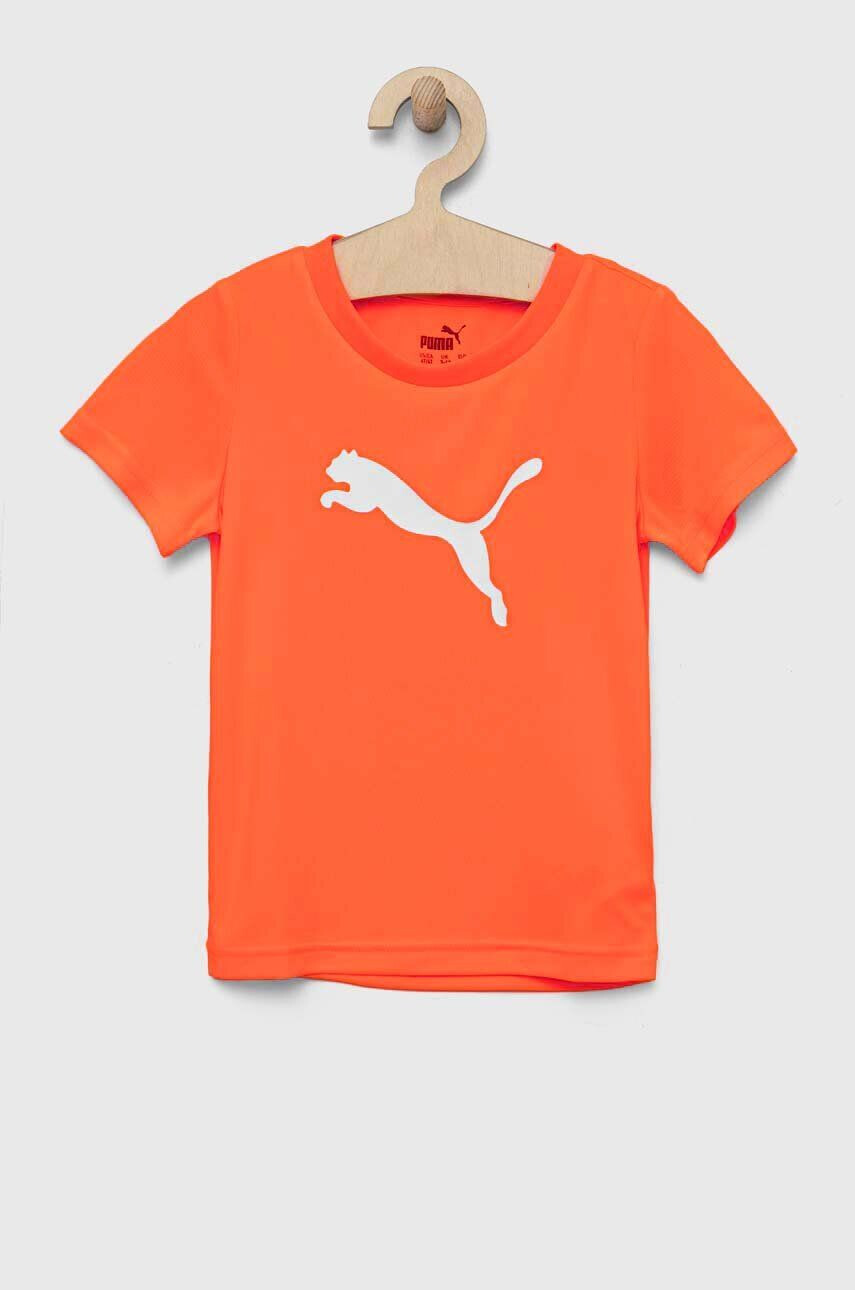 Puma Детска тениска ACTIVE SPORTS Poly Cat Tee B в оранжево с принт - Pepit.bg