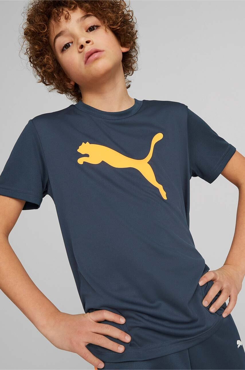 Puma Детска тениска ACTIVE SPORTS Poly Cat Tee B в синьо с принт - Pepit.bg