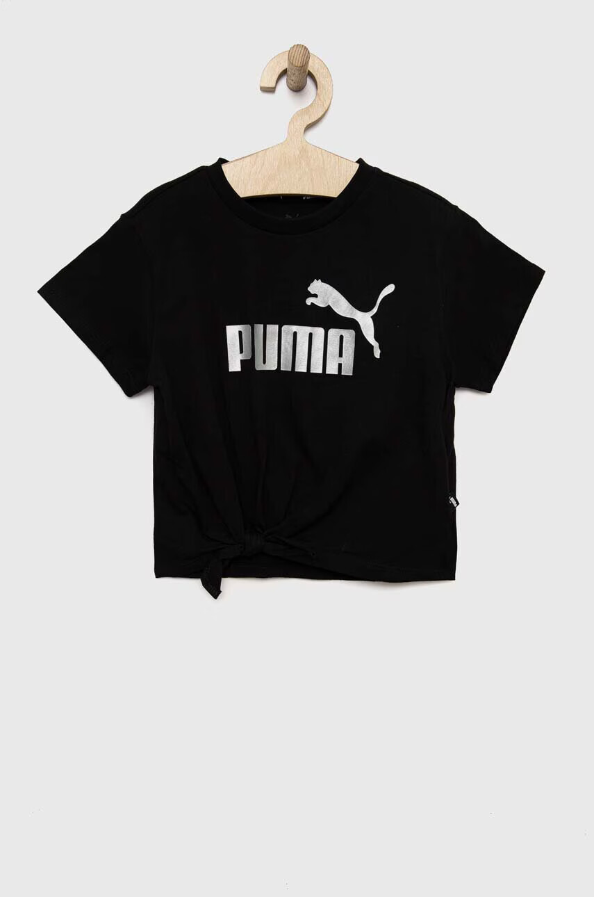Puma Детска тениска ESS+ Logo Knotted Tee G в черно - Pepit.bg