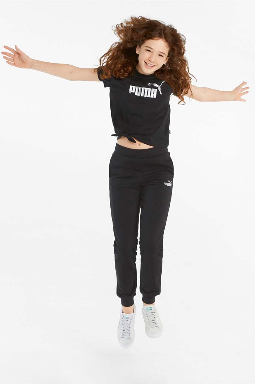 Puma Детска тениска ESS+ Logo Knotted Tee G в черно - Pepit.bg