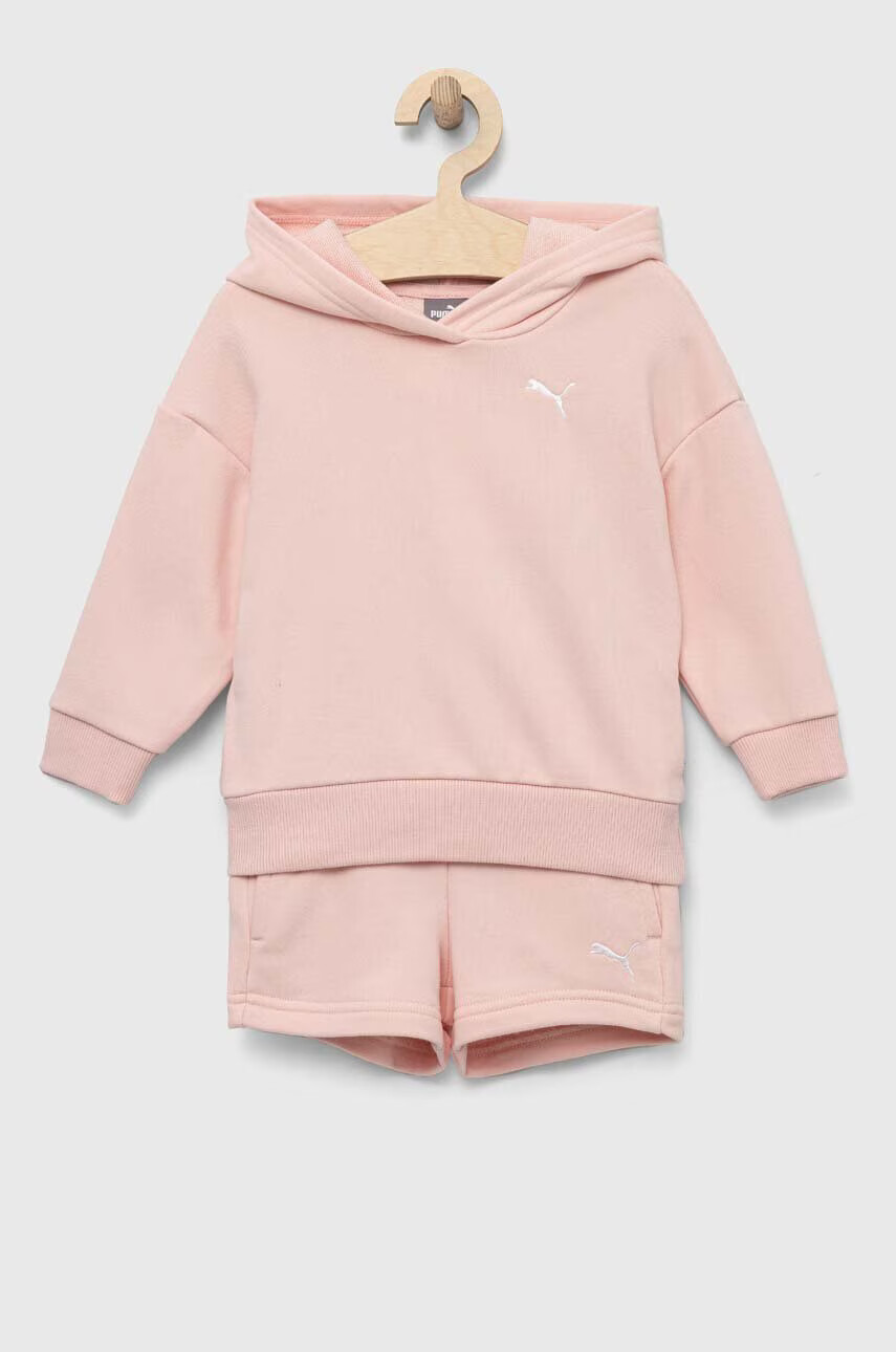 Puma Детски анцуг Loungewear Short Suit G в розово - Pepit.bg