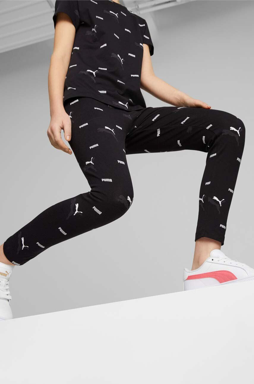 Puma Детски клин ESS+ LOGO LAB AOP 7/8 Leggings G в черно с десен - Pepit.bg