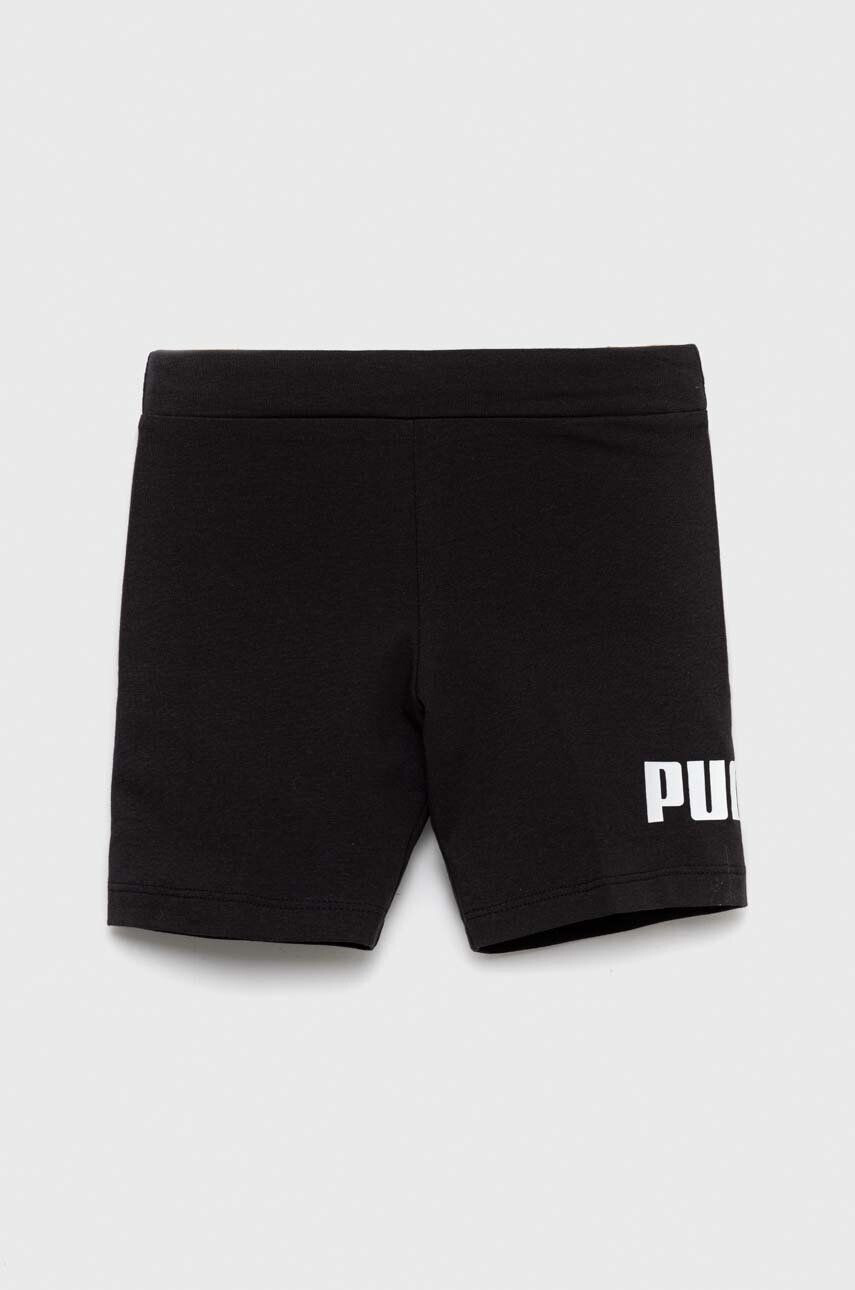 Puma Детски къси панталони ESS+ Logo Short Leggings G в черно с принт - Pepit.bg