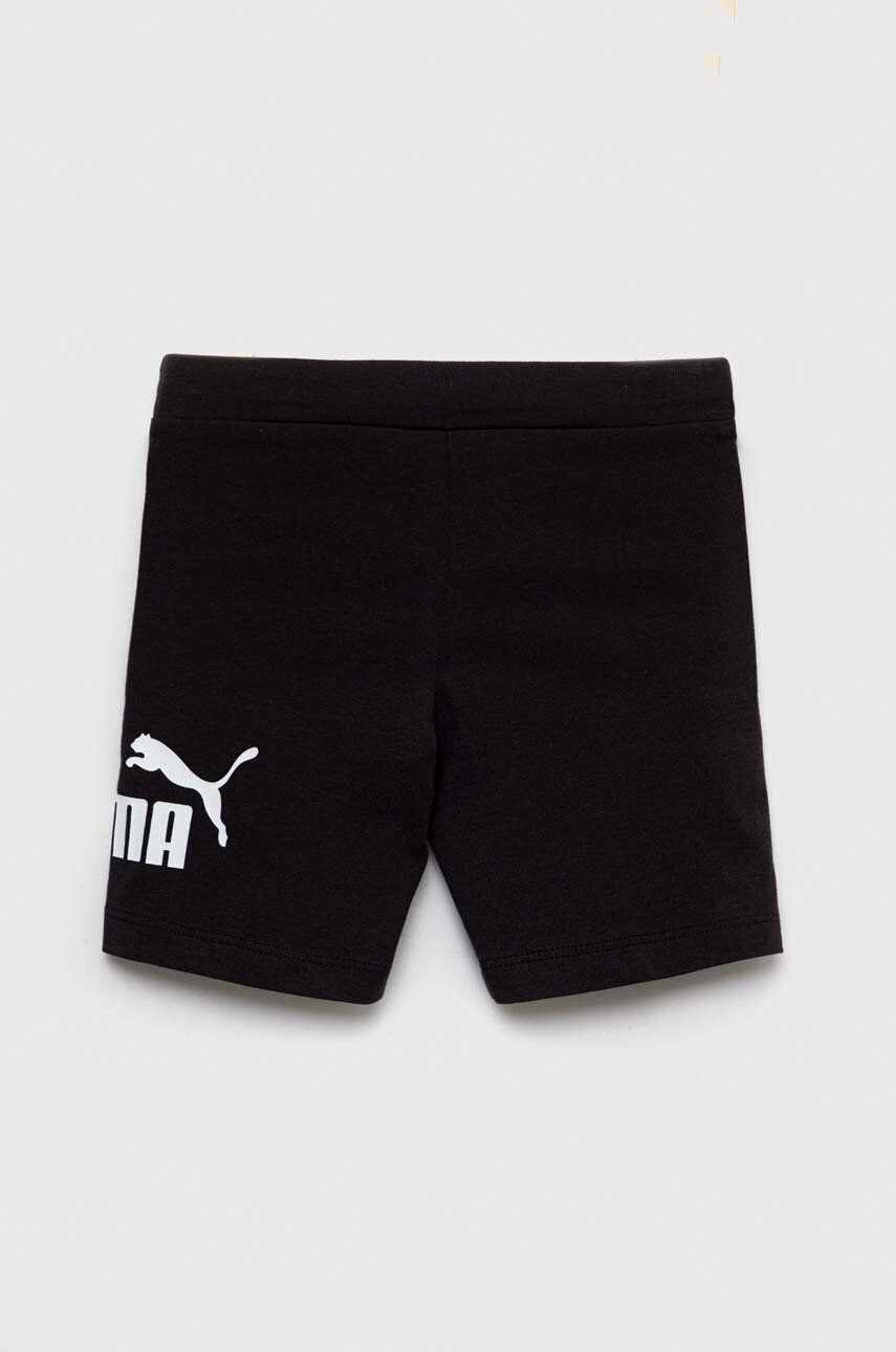 Puma Детски къси панталони ESS+ Logo Short Leggings G в черно с принт - Pepit.bg