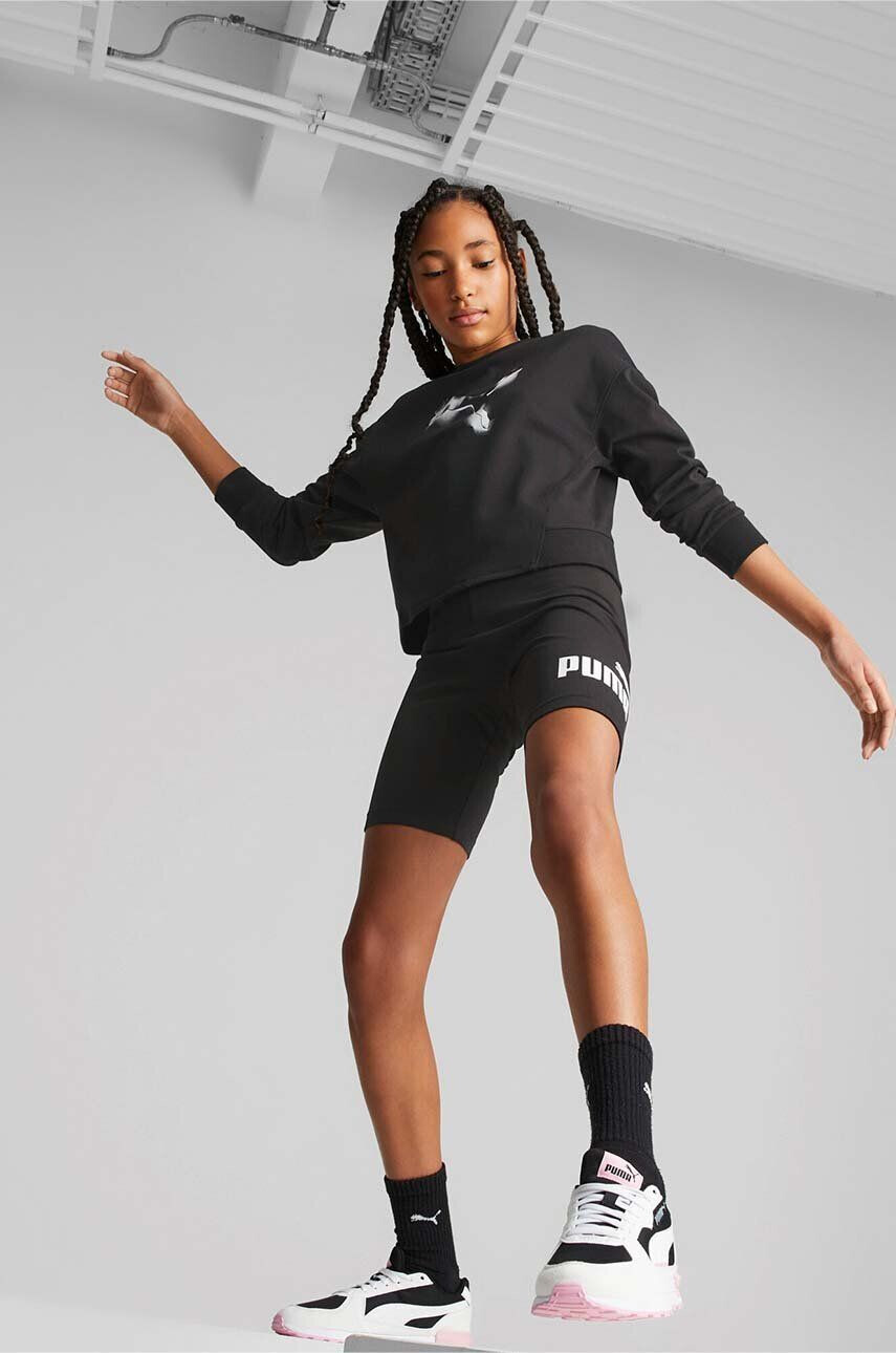 Puma Детски къси панталони ESS+ Logo Short Leggings G в черно с принт - Pepit.bg