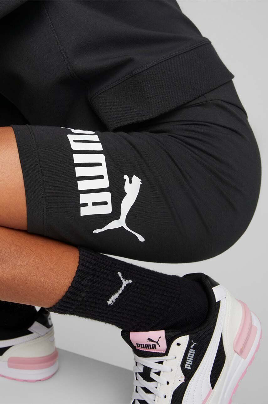 Puma Детски къси панталони ESS+ Logo Short Leggings G в черно с принт - Pepit.bg