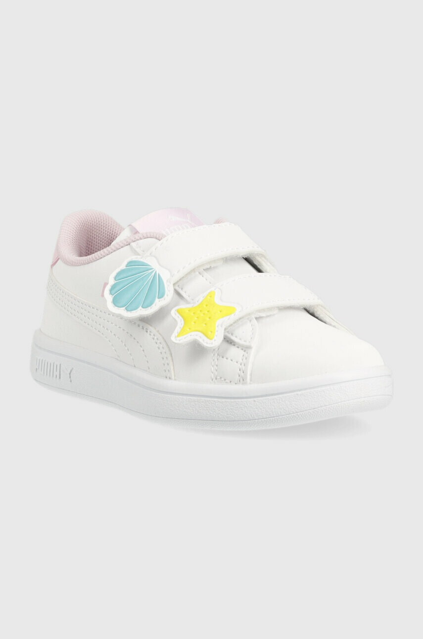 Puma Детски маратонки Smash v2 Mermaid V PS в бяло - Pepit.bg