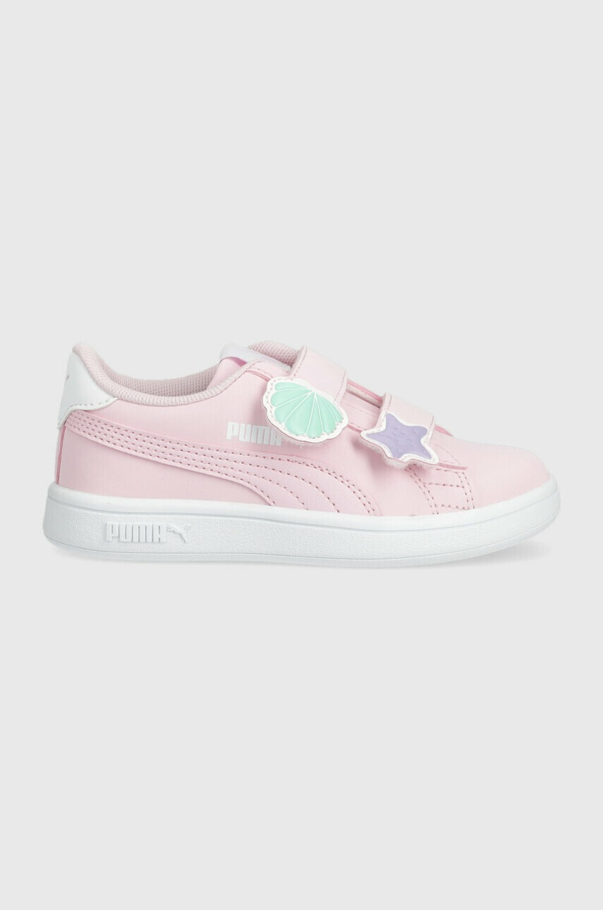 Puma Детски маратонки Smash v2 Mermaid V PS в розово - Pepit.bg