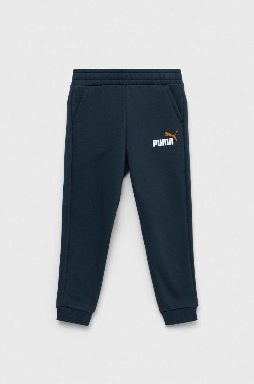 Puma Детски спортен панталон ESS+ 2 Col Logo Pants FL cl B в синьо с изчистен дизайн - Pepit.bg