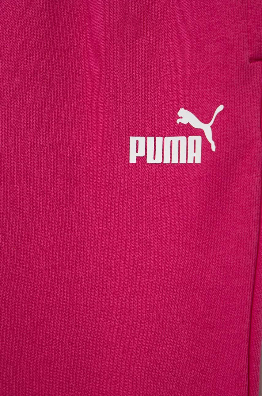 Puma Детски спортен панталон POWER Cat High Waist Pants TR G в розово с десен - Pepit.bg