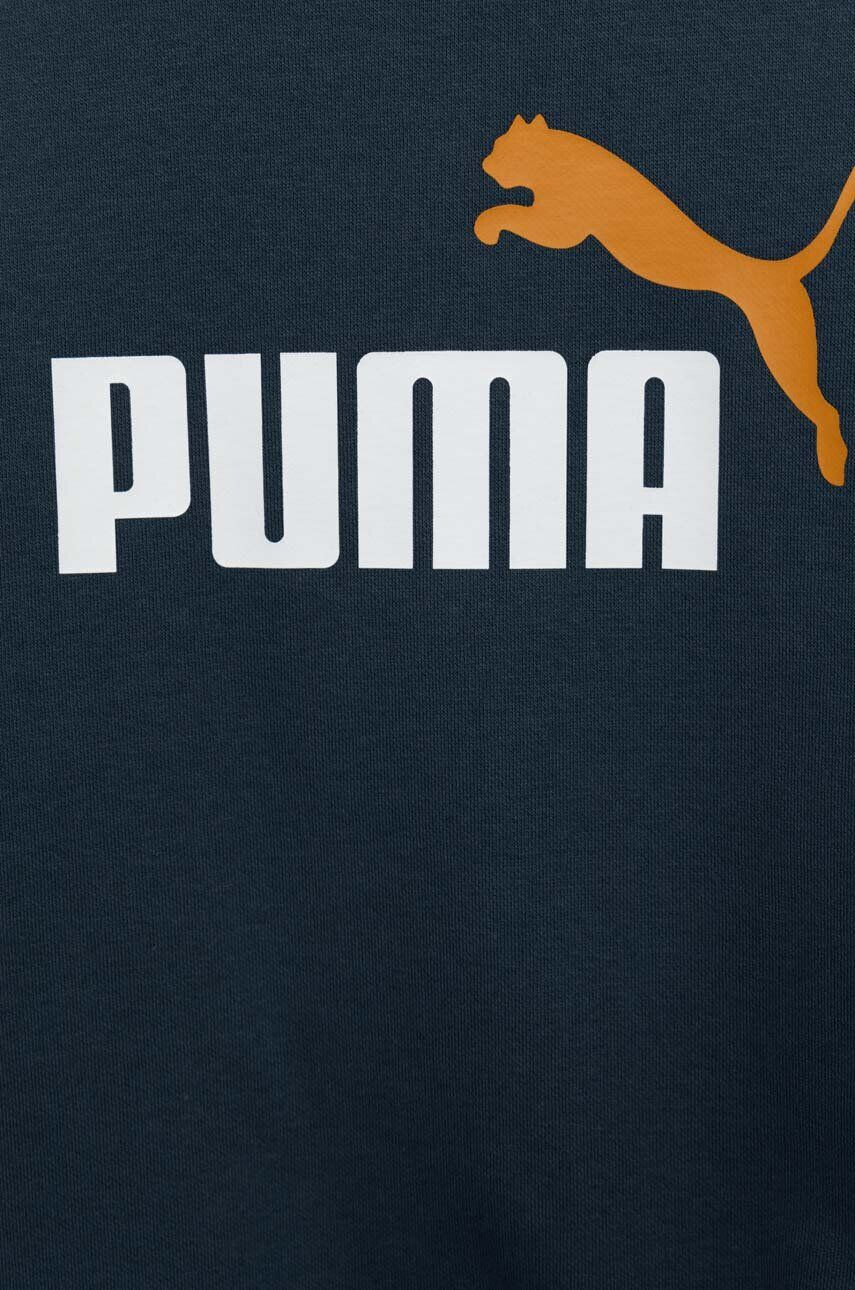 Puma Детски суичър ESS+ 2 Col Big Logo Crew FL B в синьо с десен - Pepit.bg