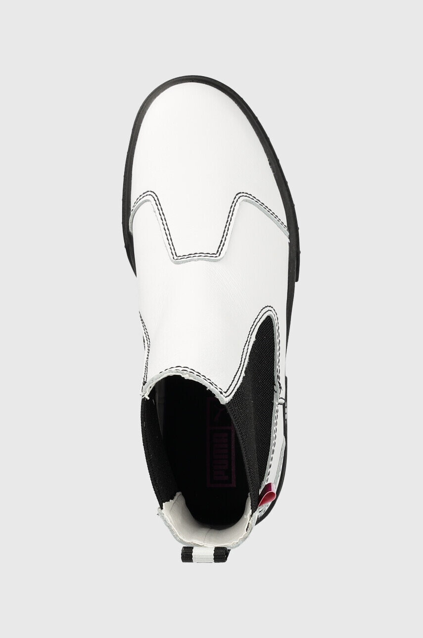 Puma Кожени боти челси в бяло с платформа - Pepit.bg