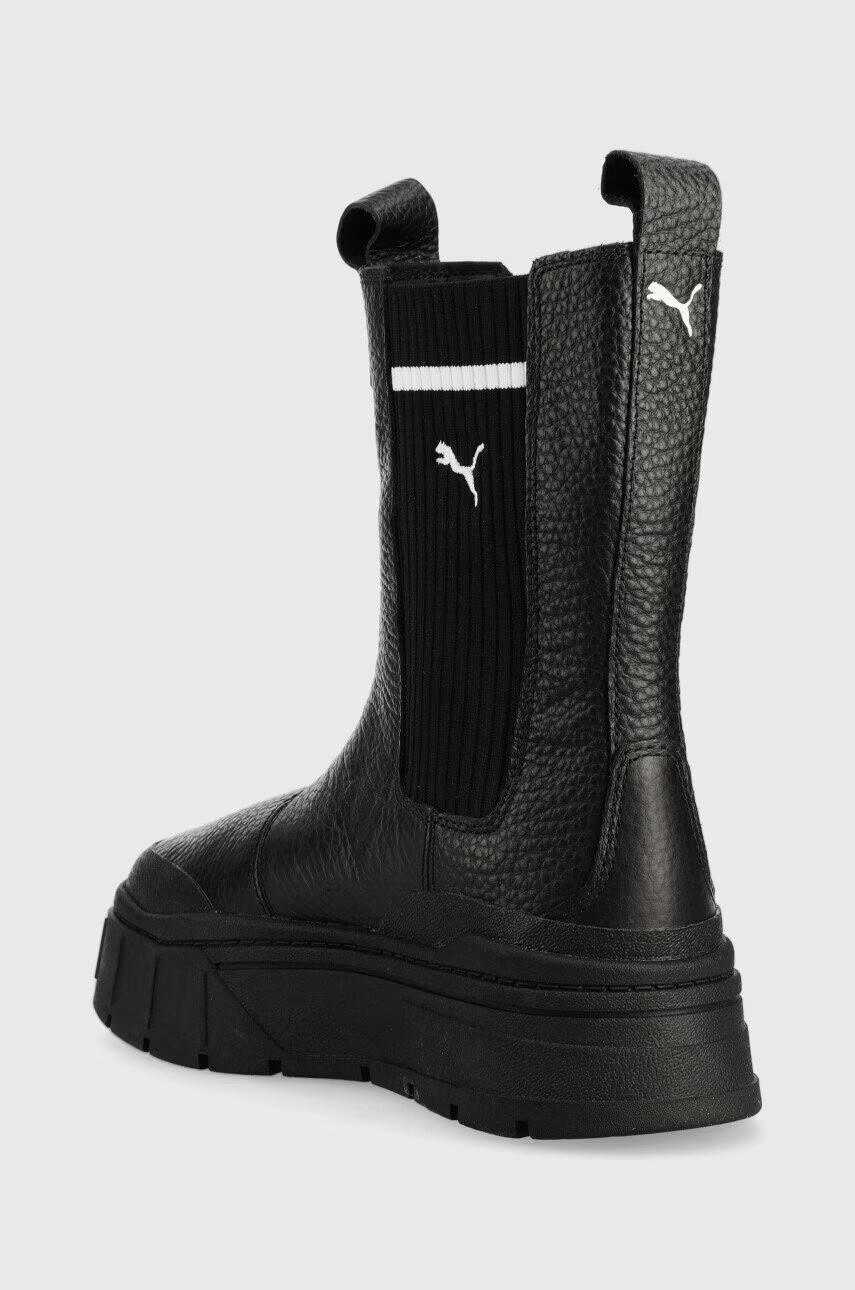 Puma Кожени боти челси Mayze Stack Chelsea Casual Wns в черно с платформа - Pepit.bg