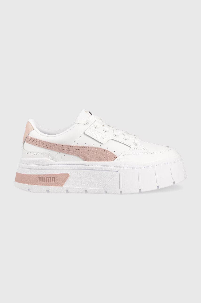 Puma Кожени маратонки Mayze Stack Wns в бяло - Pepit.bg