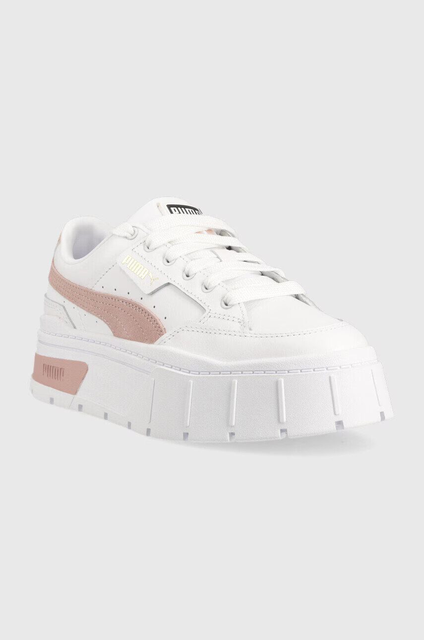 Puma Кожени маратонки Mayze Stack Wns в бяло - Pepit.bg