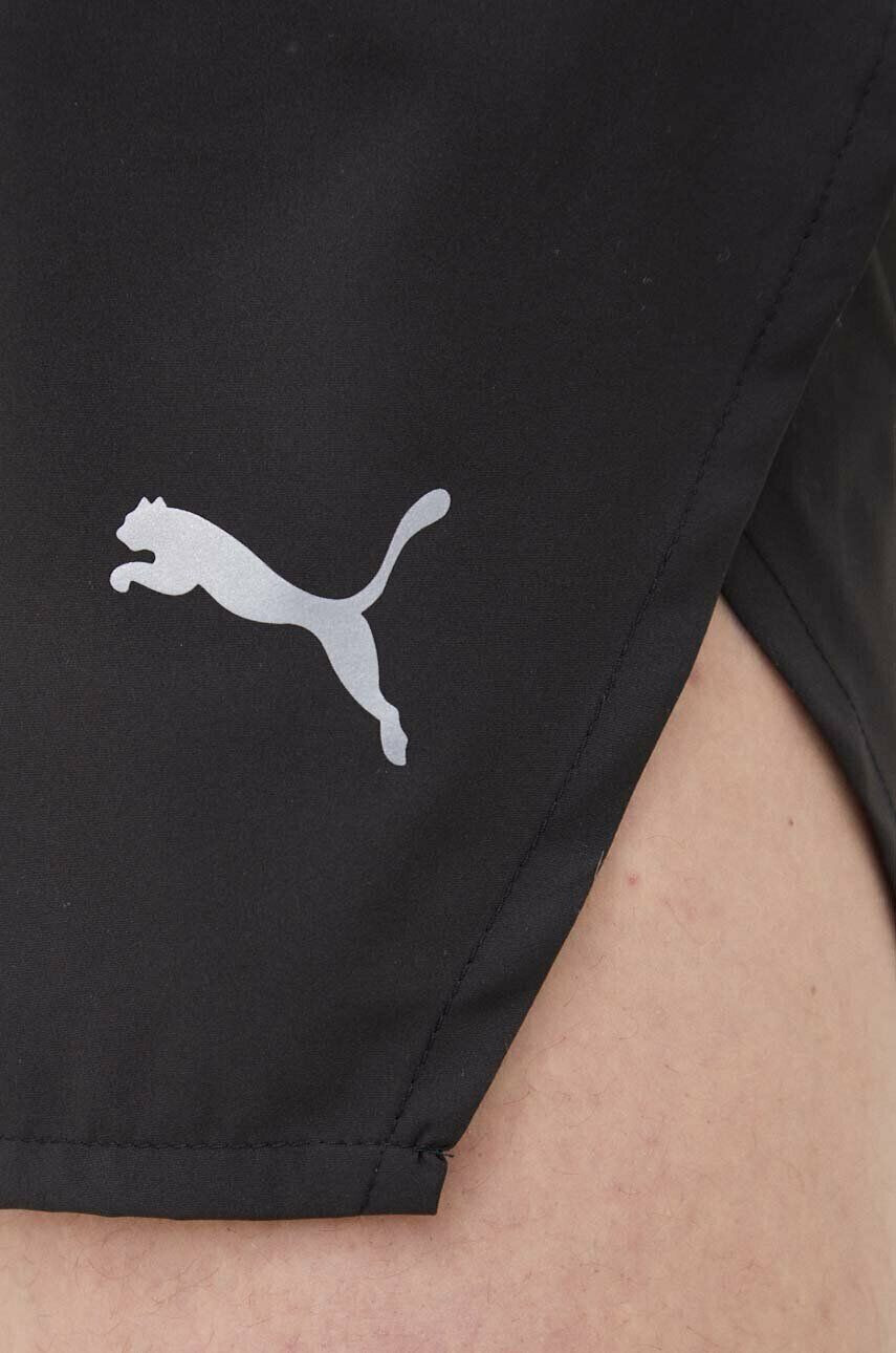 Puma Къс панталон за бягане в черно с принт с висока талия - Pepit.bg