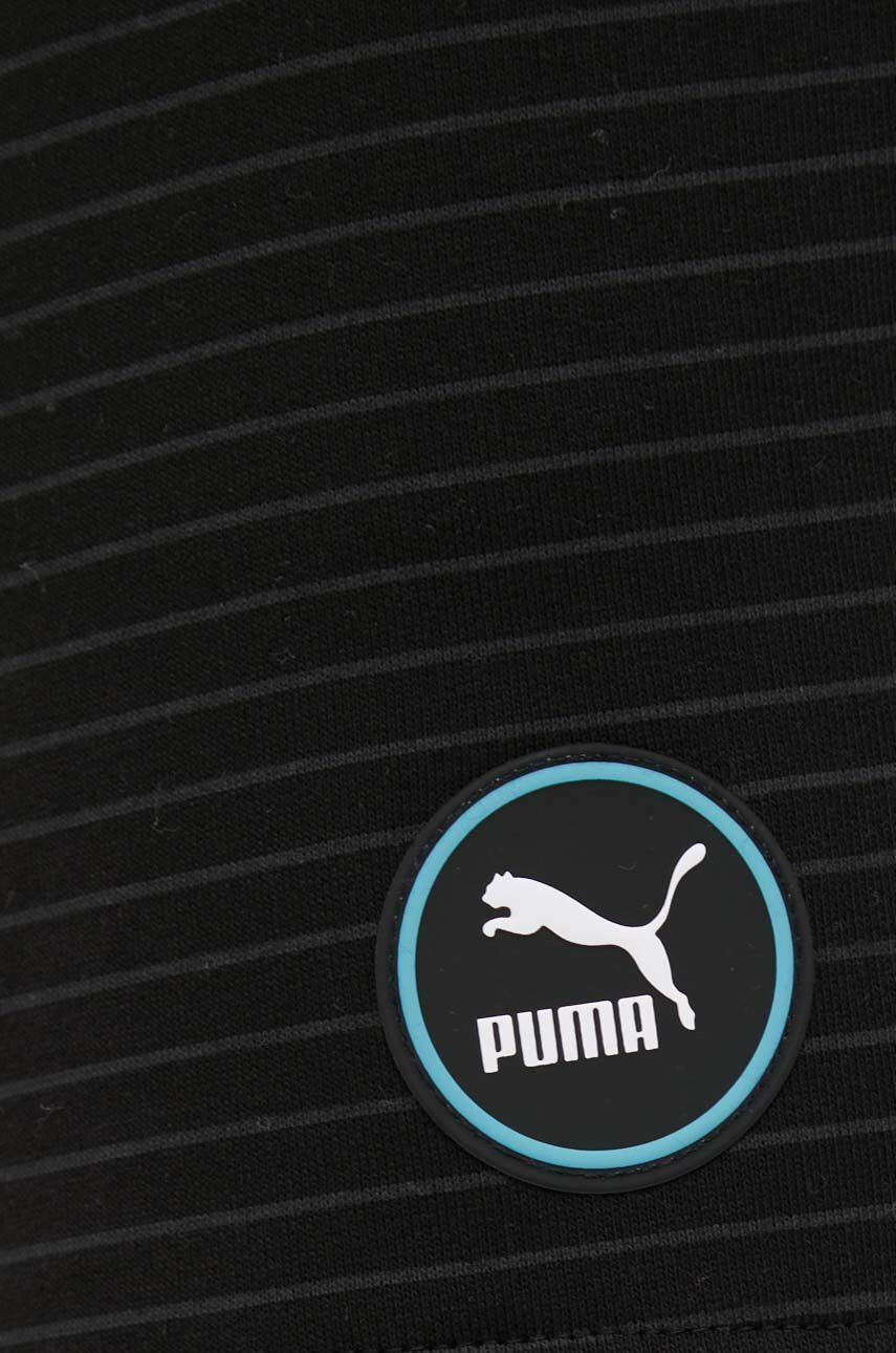 Puma Памучен къс панталон 847466 дамско в бежово с изчистен дизайн с висока талия - Pepit.bg