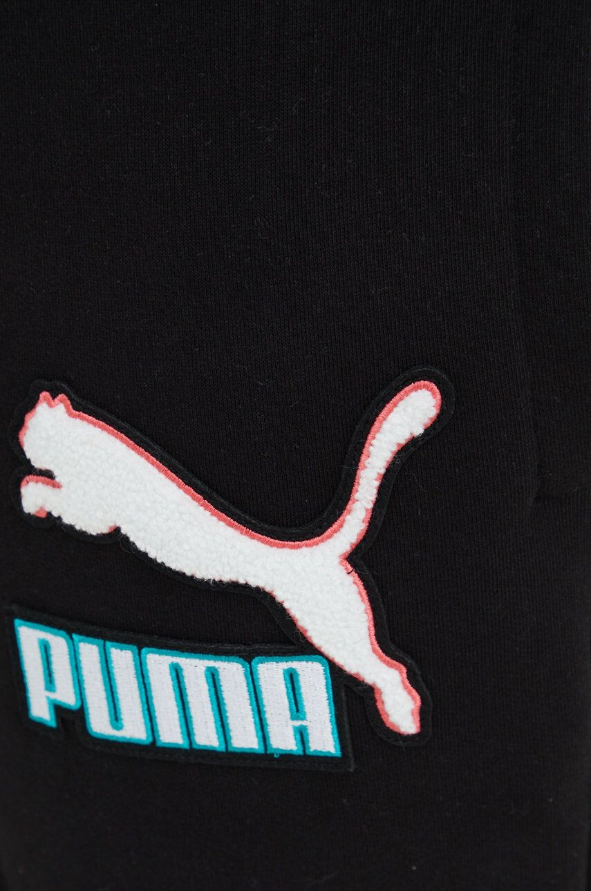 Puma Памучен спортен панталон в черно с изчистен дизайн - Pepit.bg