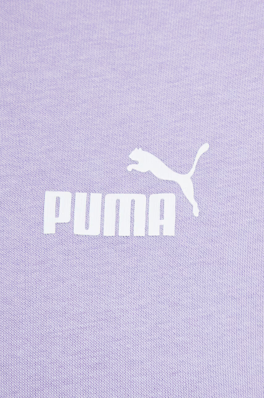 Puma Памучен суичър в лилаво с качулка с десен - Pepit.bg
