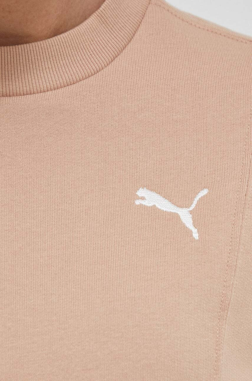 Puma Памучен суичър в бежово с изчистен дизайн - Pepit.bg