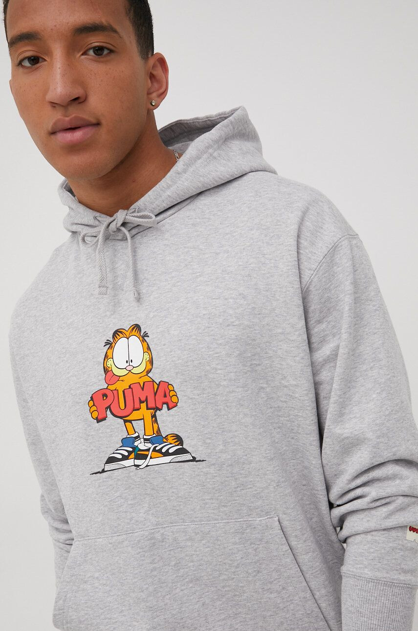 Puma Памучен суичър X Garfield 534435 в сиво с принт - Pepit.bg