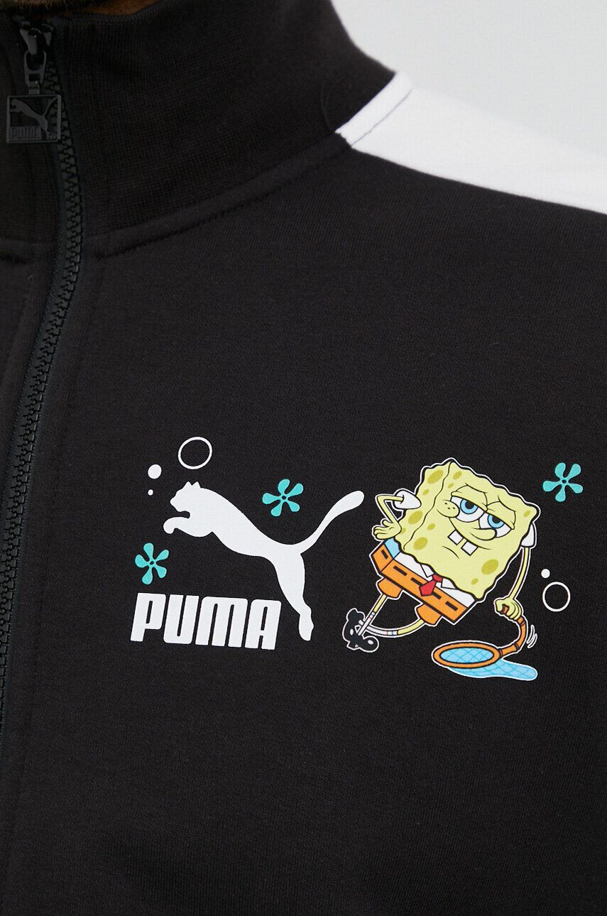 Puma Памучен суичър X SPONGEBOB в черно с принт - Pepit.bg