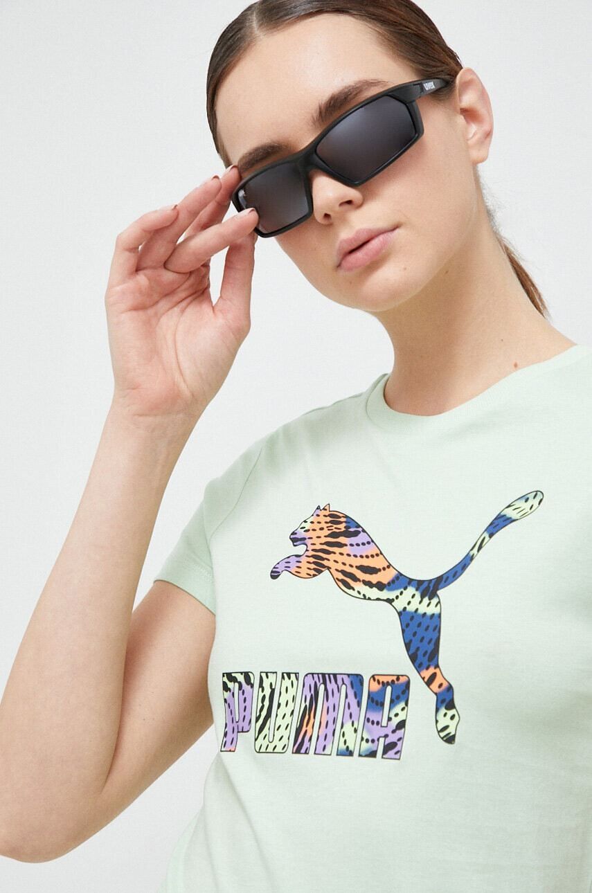 Puma Памучна тениска в зелено - Pepit.bg