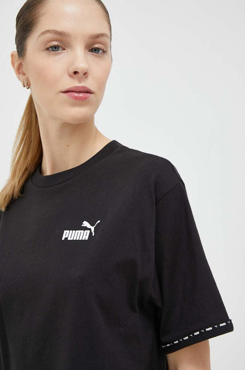 Puma Памучна тениска в черно - Pepit.bg