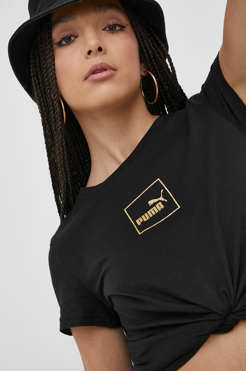 Puma Памучна тениска в черно - Pepit.bg