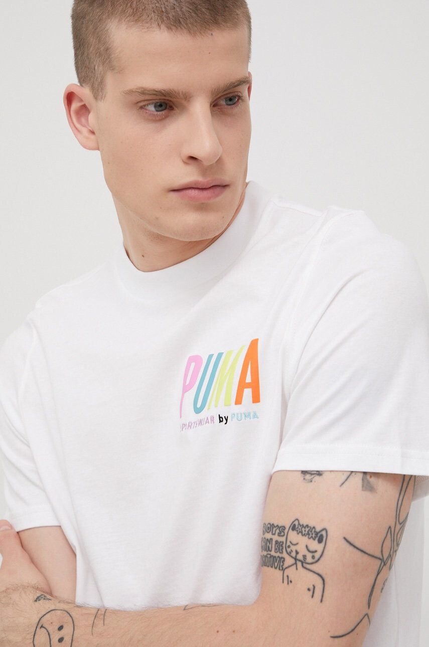 Puma Памучна тениска в черно - Pepit.bg