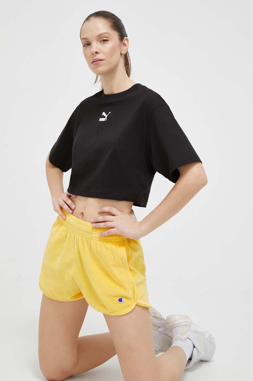 Puma Памучна тениска в черно - Pepit.bg