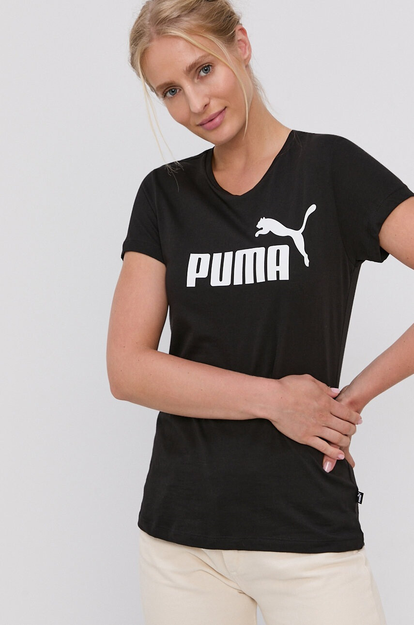Puma Памучна тениска 586774 в черно - Pepit.bg