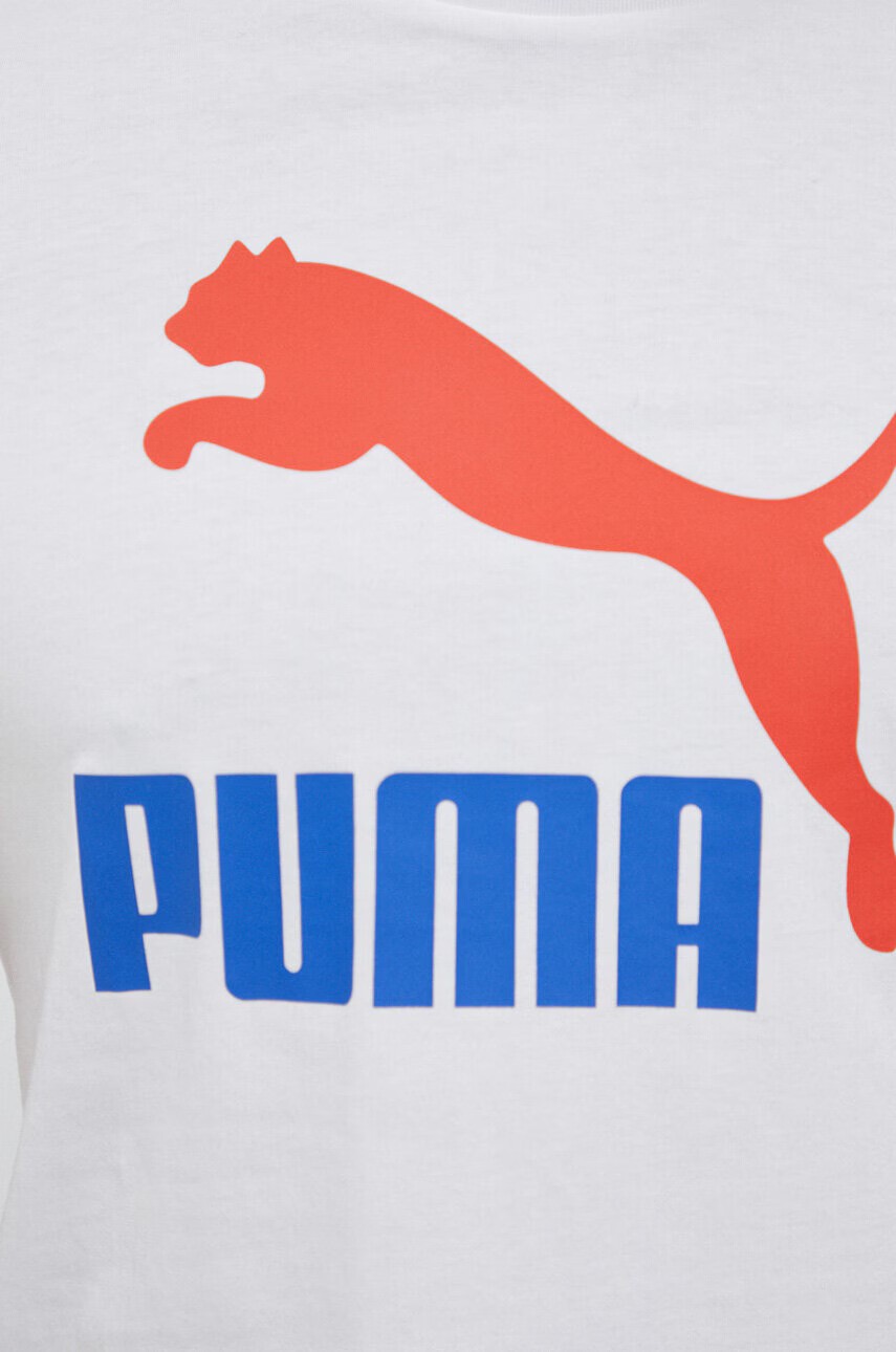 Puma Памучна тениска в бяло с принт - Pepit.bg