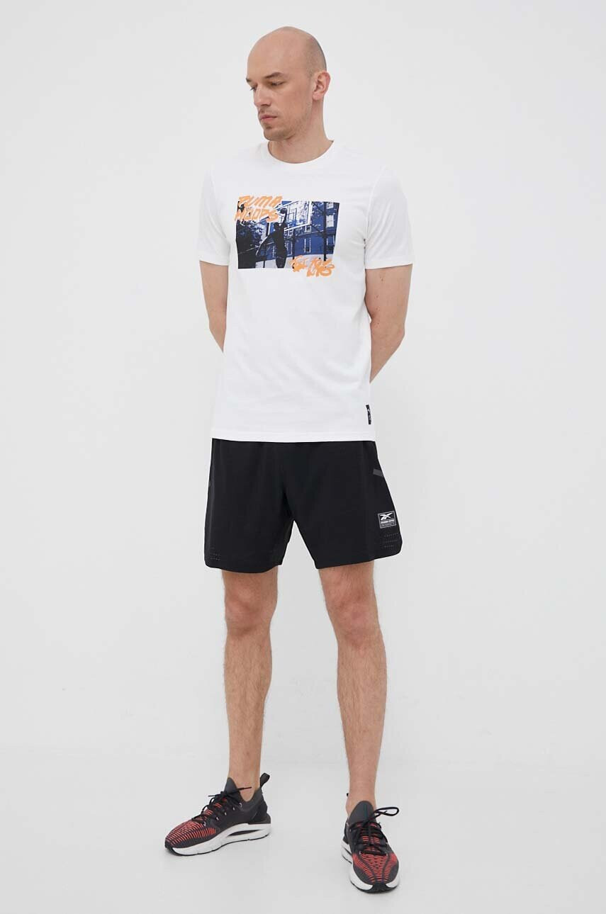 Puma Памучна тениска в бяло с принт - Pepit.bg
