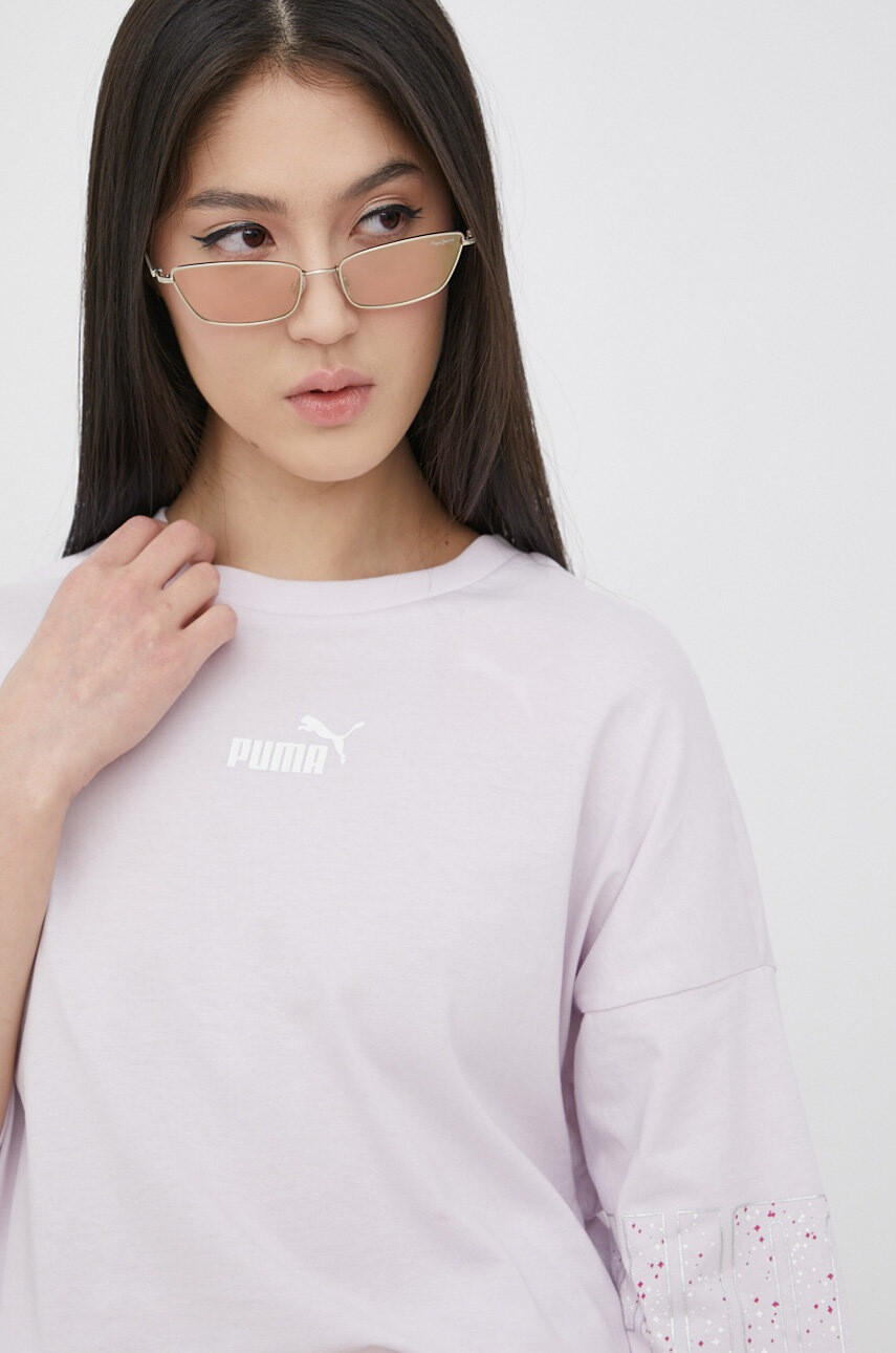 Puma Памучна тениска 848827 в лилаво - Pepit.bg
