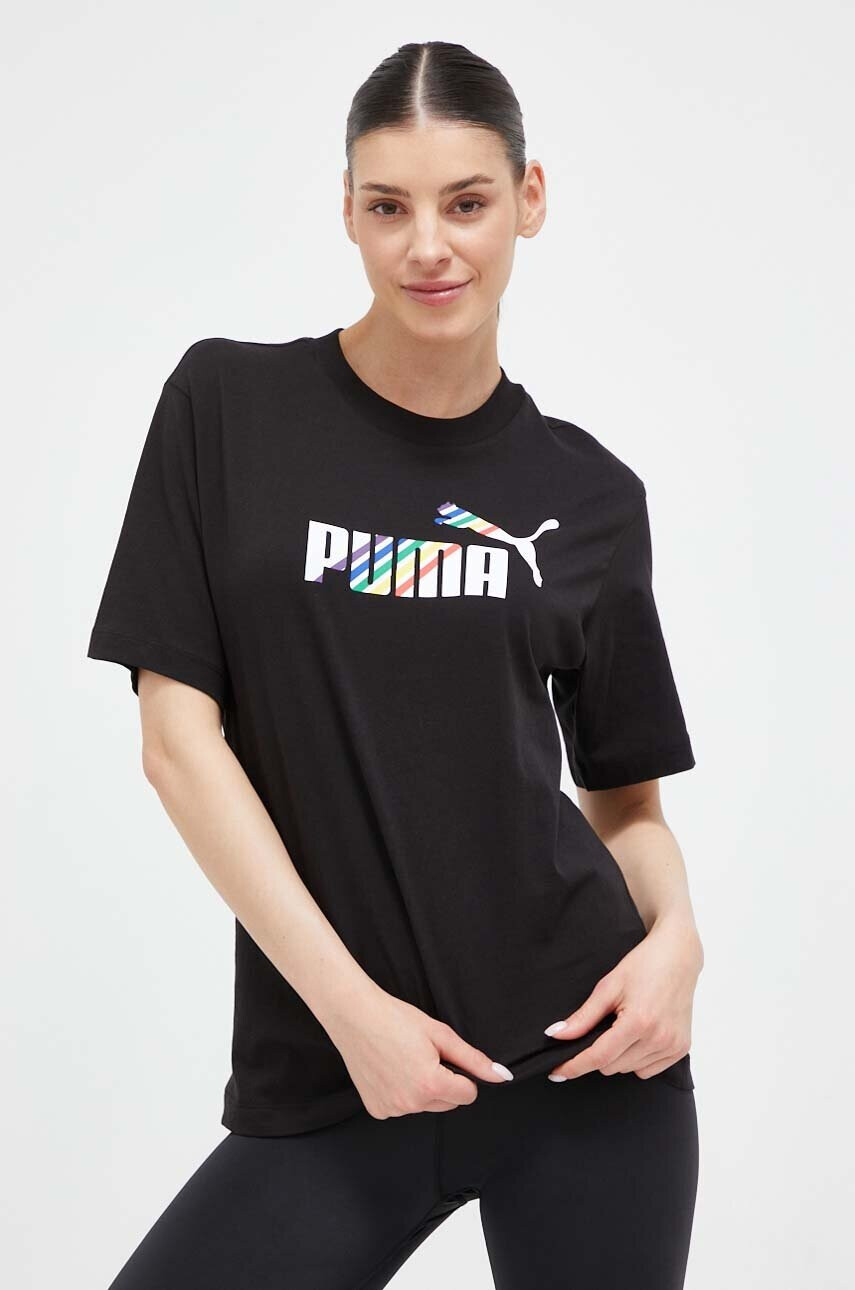 Puma Памучна тениска в черно - Pepit.bg