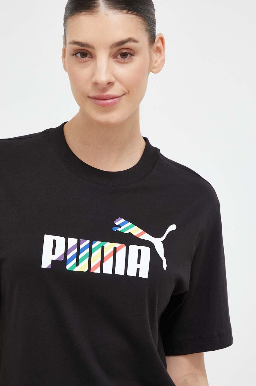 Puma Памучна тениска в черно - Pepit.bg
